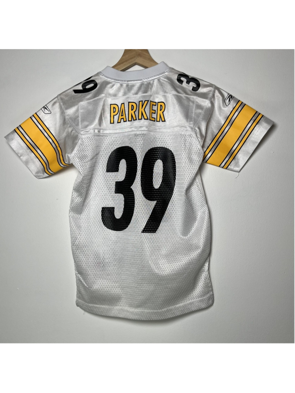 Reebok Pittsburgh Steelers Jersey Willie Parker #39 NFL On Field White Youth S